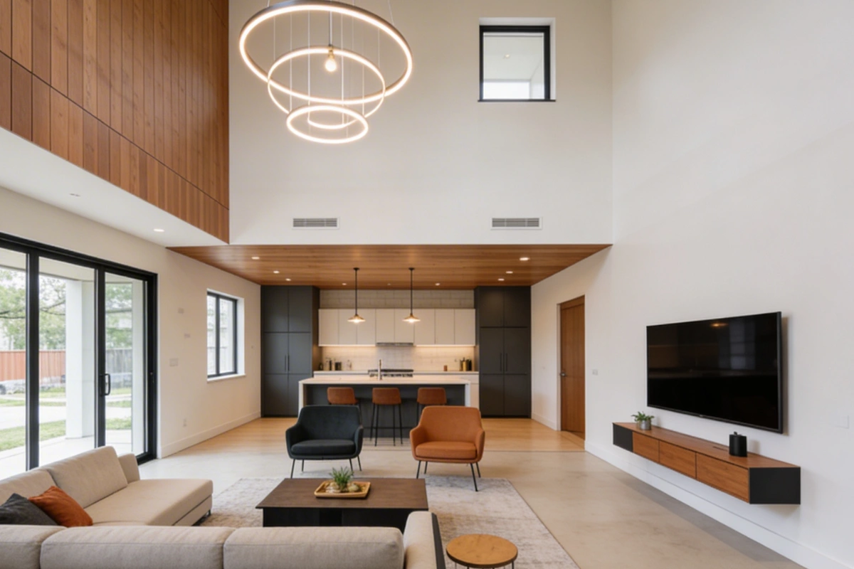 Modern basement ADU living space conversion in Dallas Texas by Go ADU Dallas