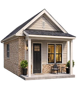 Compact backyard ADU with front porch in Dallas Texas by Go ADU Dallas